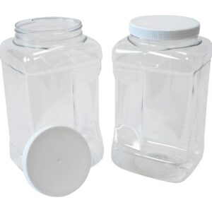 Square PET Jars with Screw-On Lids