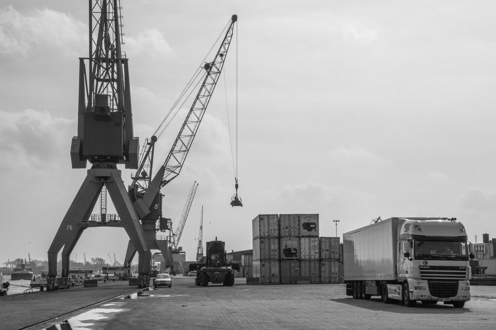 port, cranes, industry, shipping, cargo, transport, nature, logistics, water, freight, sunset, black and white, rotterdam, gray industry, logistics, logistics, logistics, logistics, logistics